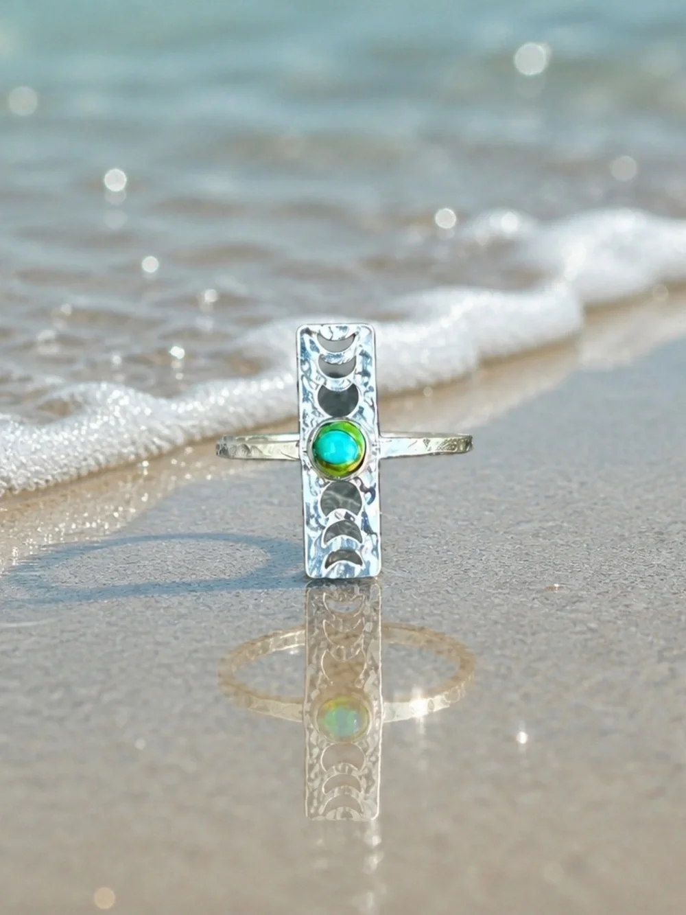 NEW! Phases of the moon turquoise ring